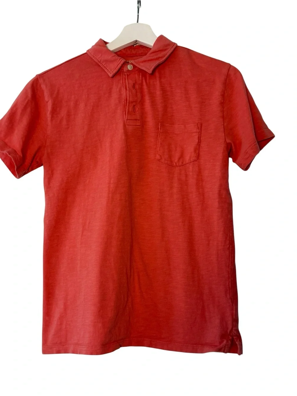 Crewcuts by J.Crew Boys preppy classic Cotton Pocket Polo Shirt Coral Pink XL